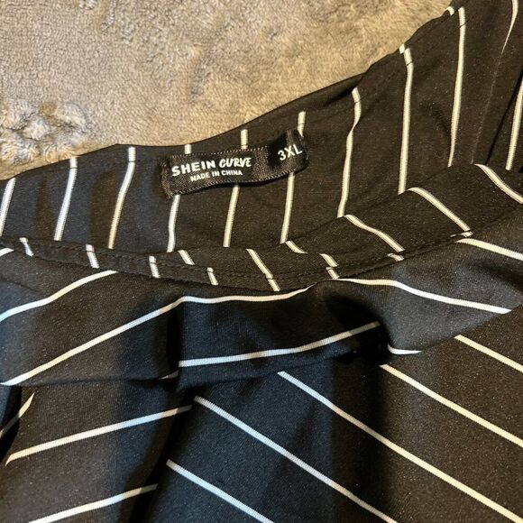 Shein Curve One Shoulder Bodysuit Women Sz 3XL Black Snap Closure.   B2 - Picture 3 of 6